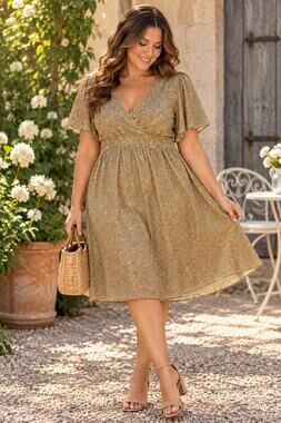 Piper & Scoot Floral Midi Dress XXL Mustard Flutter Sleeve Cottagecore Boho